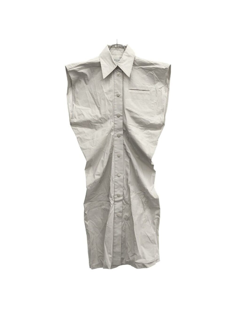 Bottega Veneta Sleeveless Shirt Dress Ivory 40
